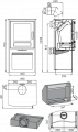 Technický nákres LEVANGER černá, box na dřevo